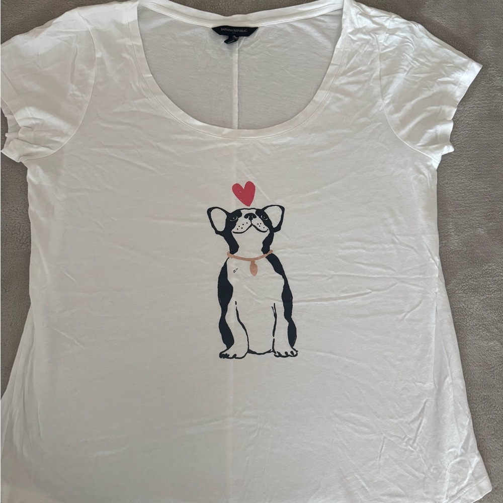Banana Republic Women’s French Bulldog Frenchie Graphic Tee Size XL